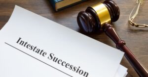 News 6 a gavel and paper with words written intestate succession